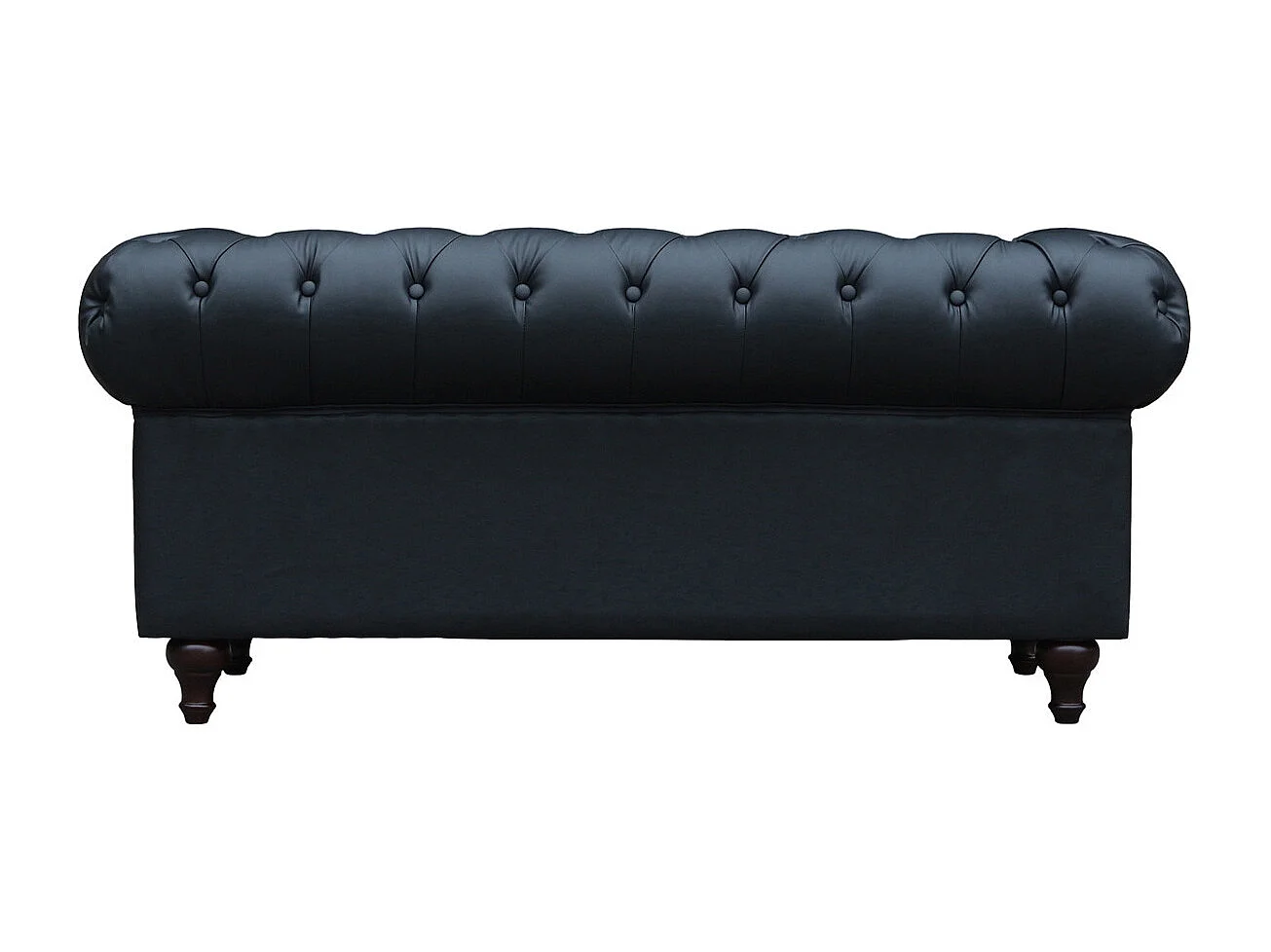 Sofa Chesterfield "Aliza" nierozkładana - 157 x 82 x 70 cm - 2 miejsca - Czarna