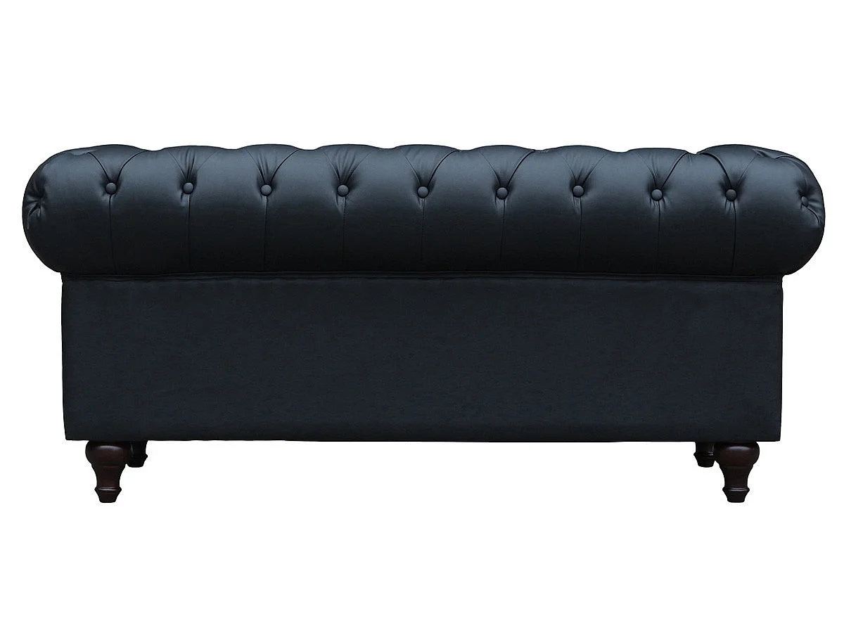 Bank bankstel Chesterfield "Aliza" - 157 x 82 x 70 cm - 2 zits - Zwart