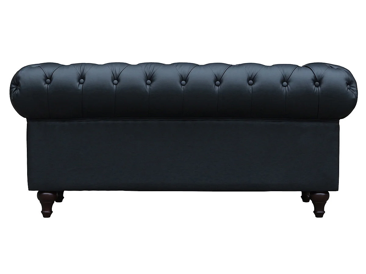 Bank bankstel Chesterfield "Aliza" - 157 x 82 x 70 cm - 2 zits - Zwart