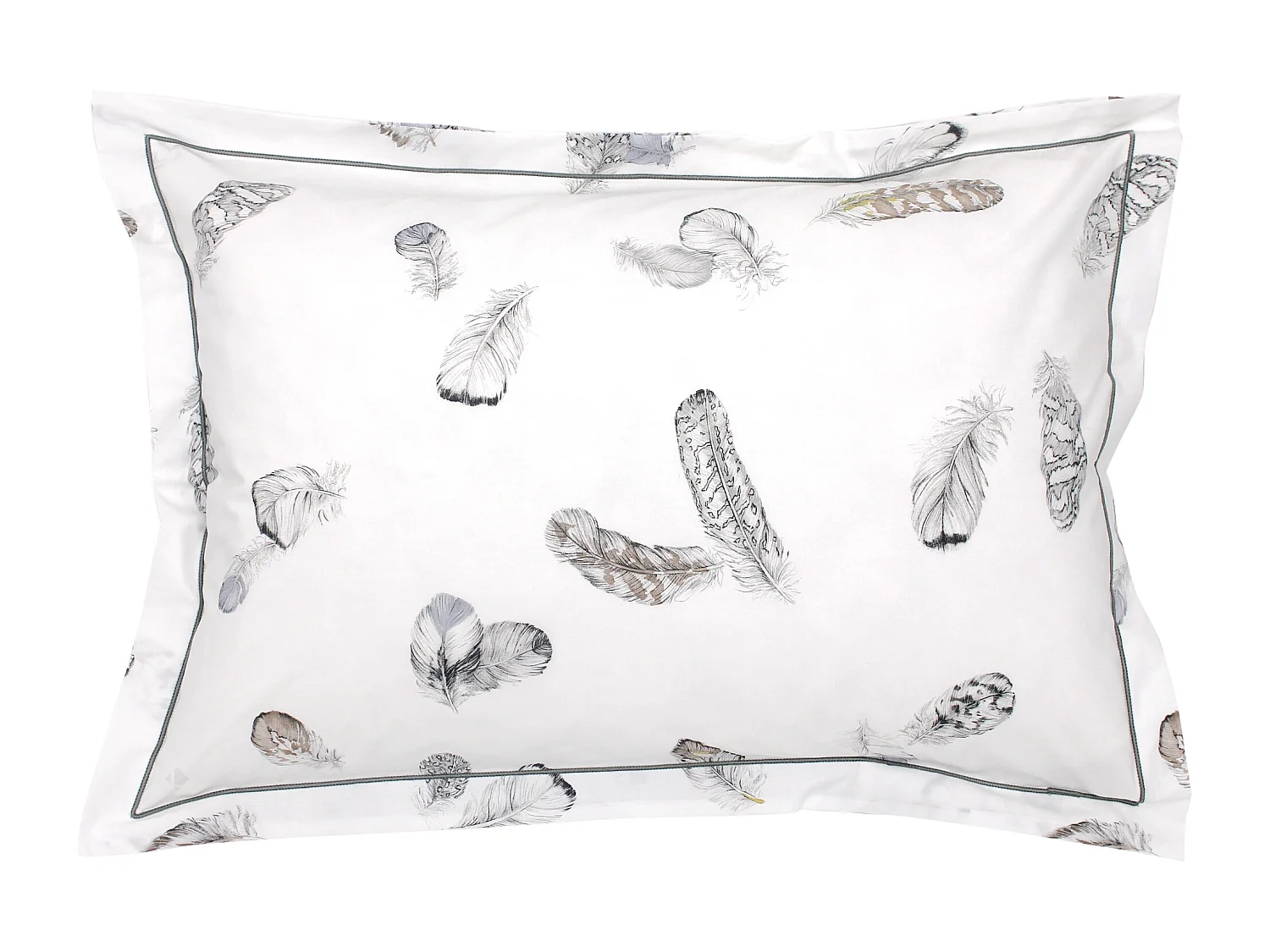 Taie d'oreiller 70x50 cm Percale pur coton PLUMES