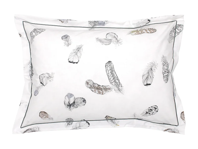 Taie d'oreiller 70x50 cm Percale pur coton PLUMES