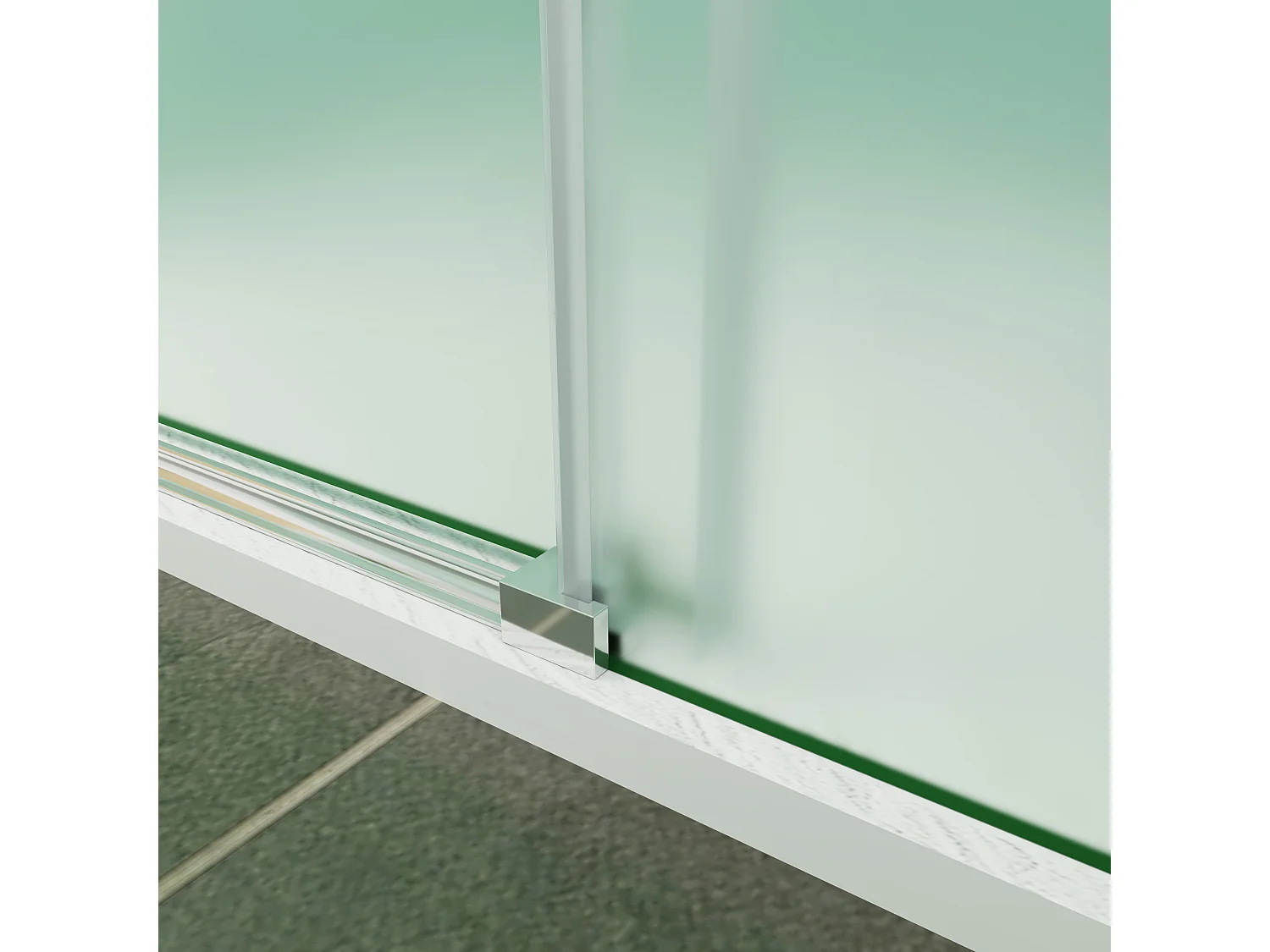 Porte de douche coulissante 120x195cm verre sablé installer à droite, porte de douche en 8mm verre anticalcaire