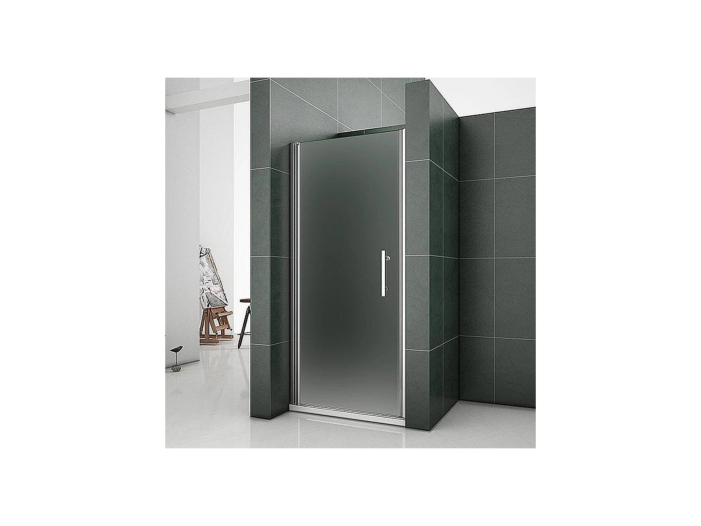 Porte de douche pivotante 100x185cm, porte de douche en verre 6mm