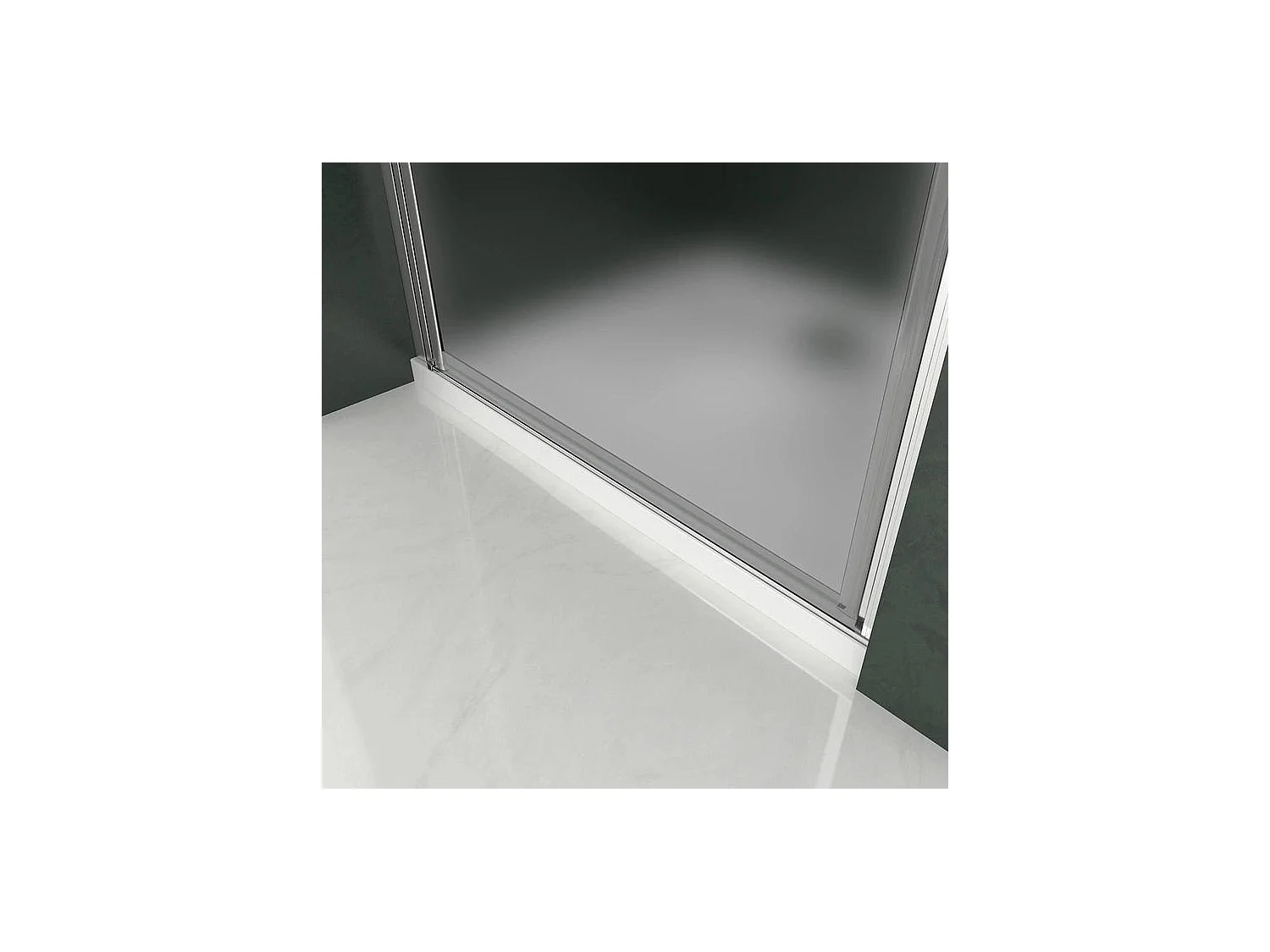 Porte de douche pivotante 100x185cm, porte de douche en verre 6mm dépoli et anticalcaire, installation à gauche