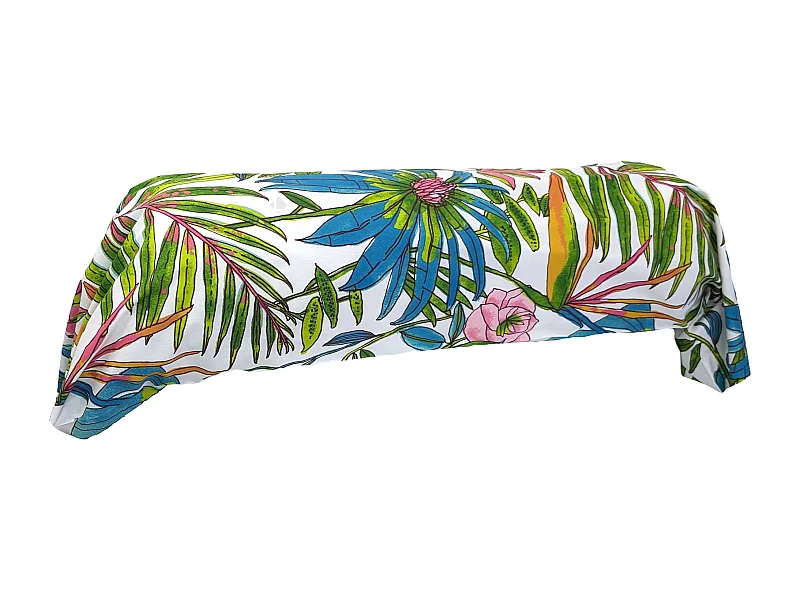 Taie de traversin 200x43 cm coton SUMATRA bleu Paon