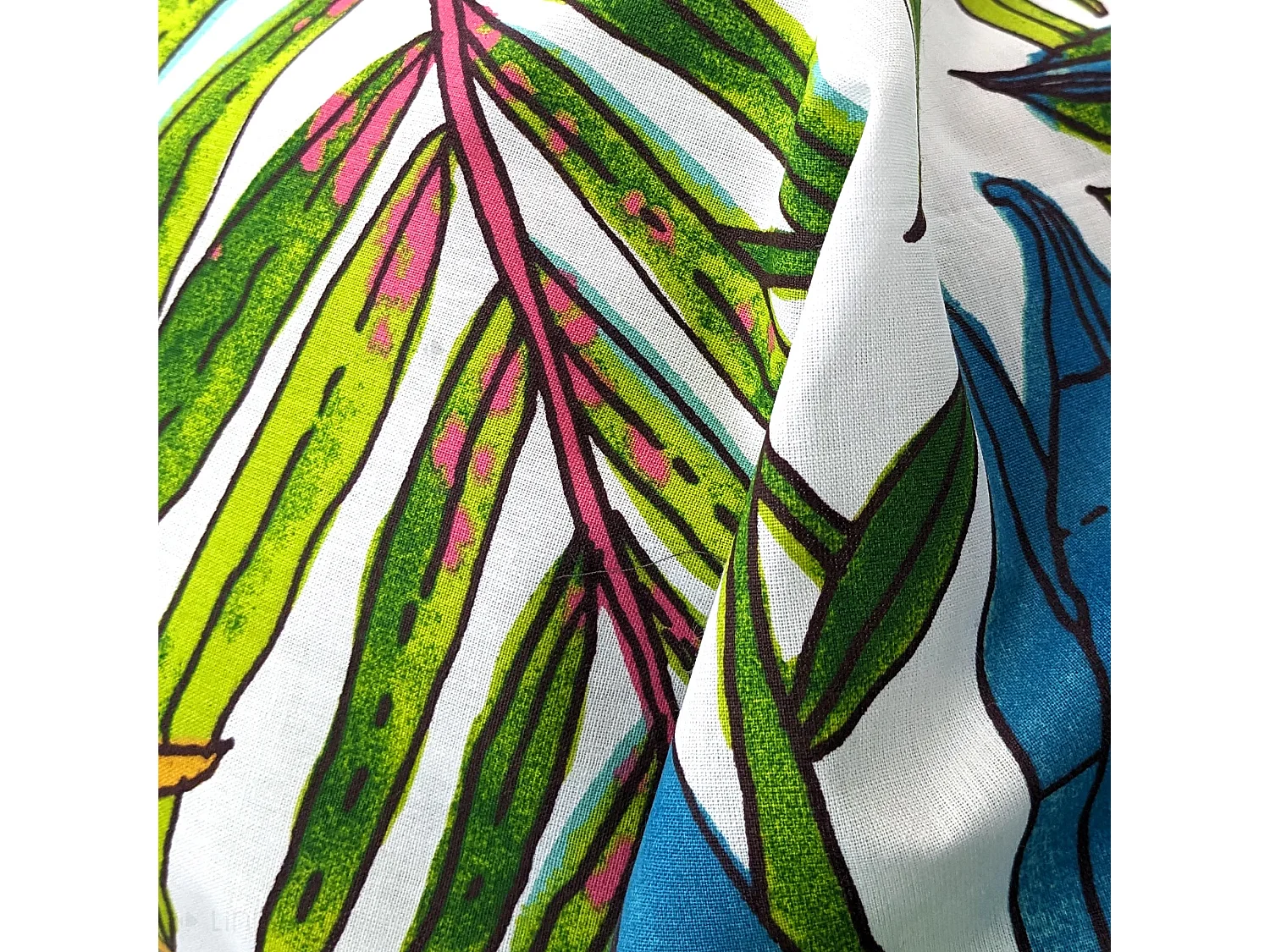 Taie de traversin 200x43 cm coton SUMATRA bleu Paon