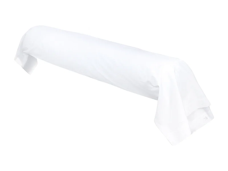 Taie de traversin uni 185x43 cm pur percale PRIMO Blanc