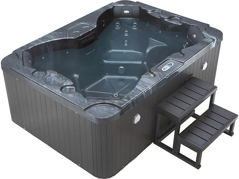 Spa LED "Haïti" para 4 pessoas com iluminação LED e alto-falantes bluetooth integrados - Cinza