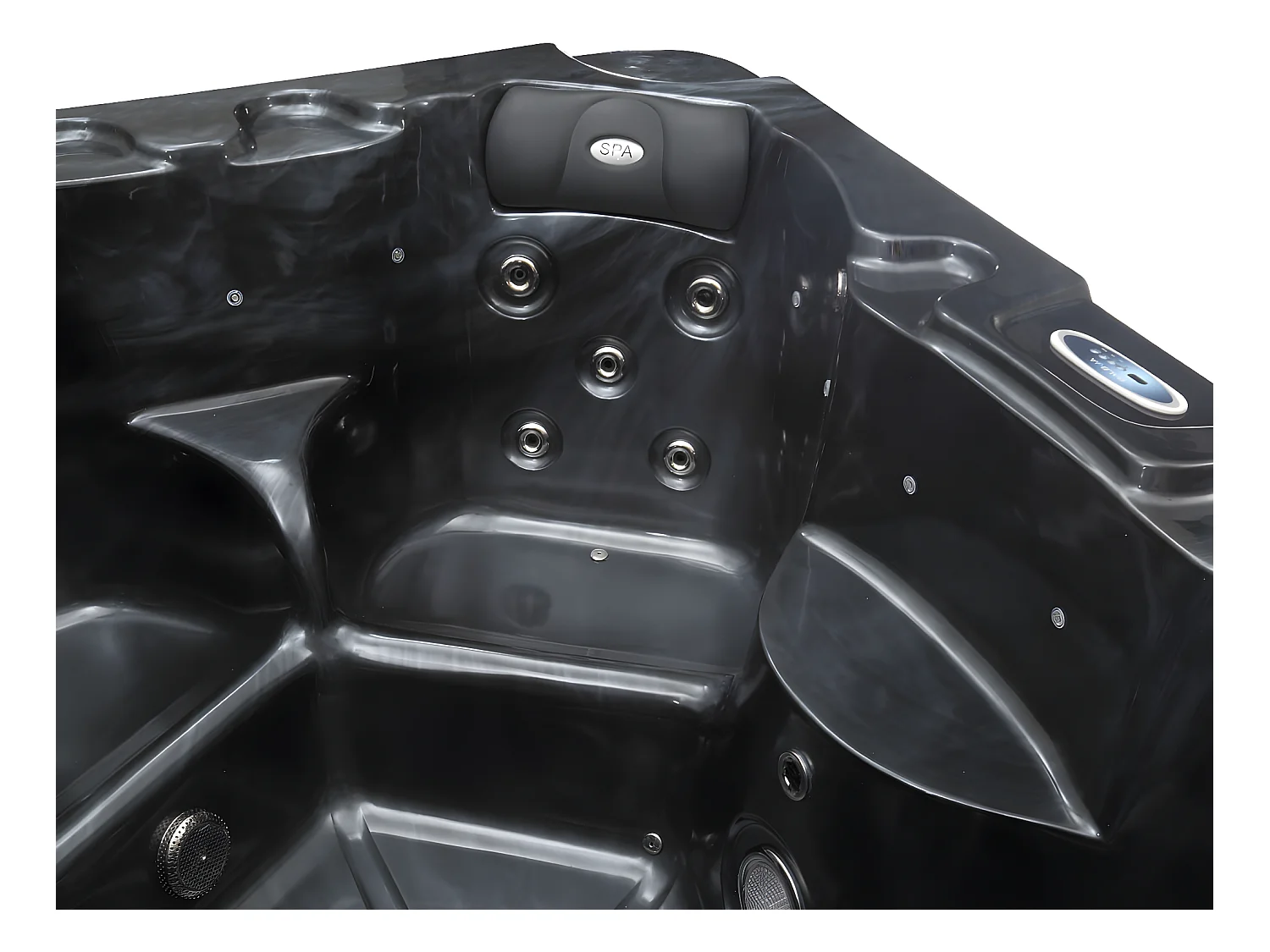 Spa LED "Haïti" 4 plaatsen met LED-verlichting en geïntegreerde bluetooth-luidsprekers - Grijs