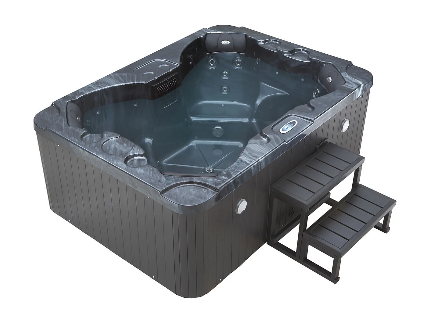 Jacuzzi spa 4 zits met led "Haïti" - Geïntegreerde bluetooth speakers - Grijs