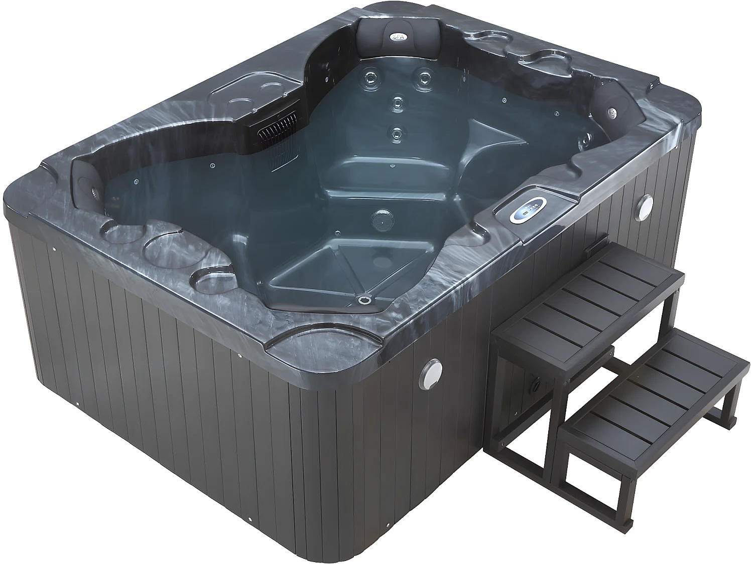 Jacuzzi spa 4 zits met led "Haïti" - Geïntegreerde bluetooth speakers - Grijs