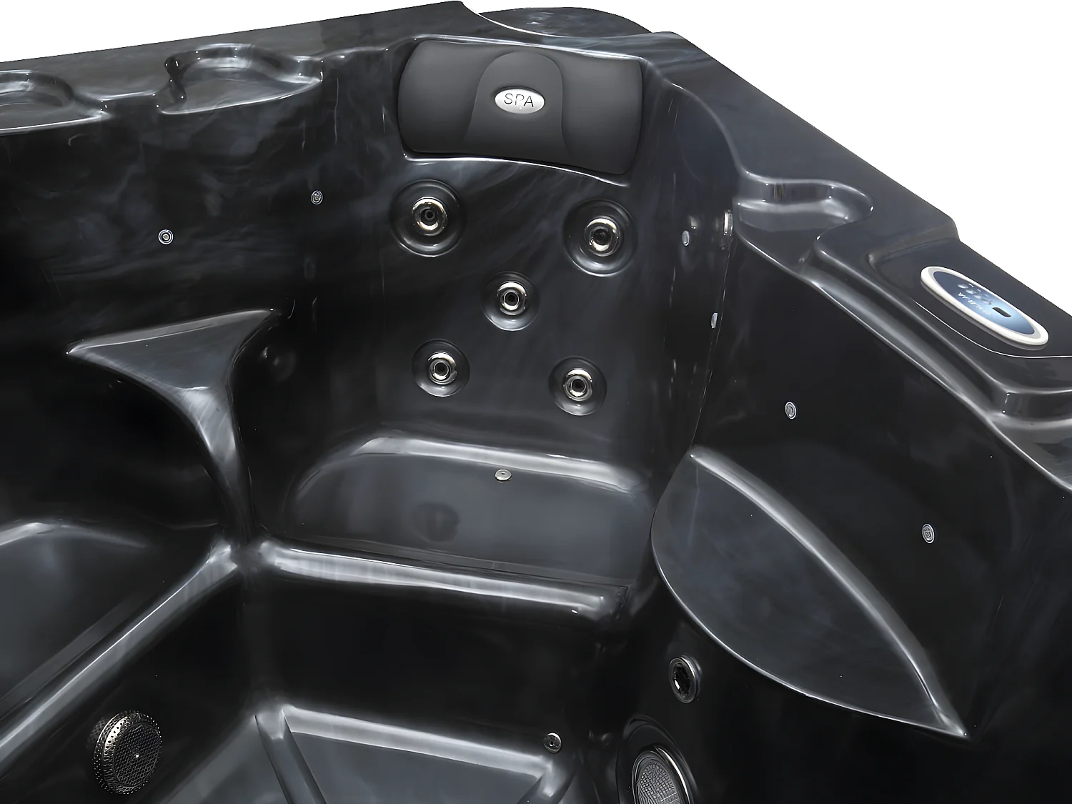 Jacuzzi spa 4 zits met led "Haïti" - Geïntegreerde bluetooth speakers - Grijs