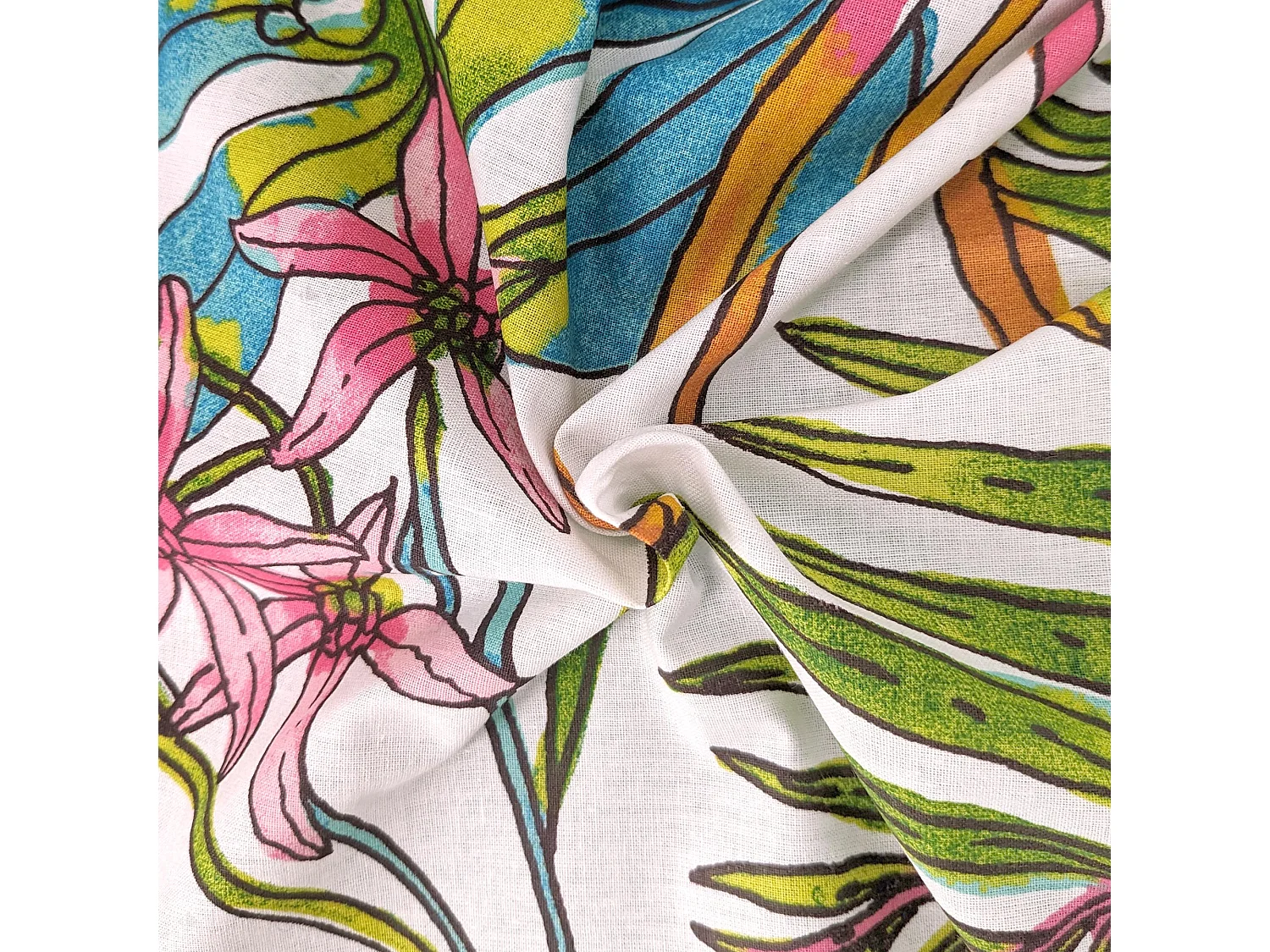 Housse de couette 240x220 cm coton SUMATRA bleu Paon