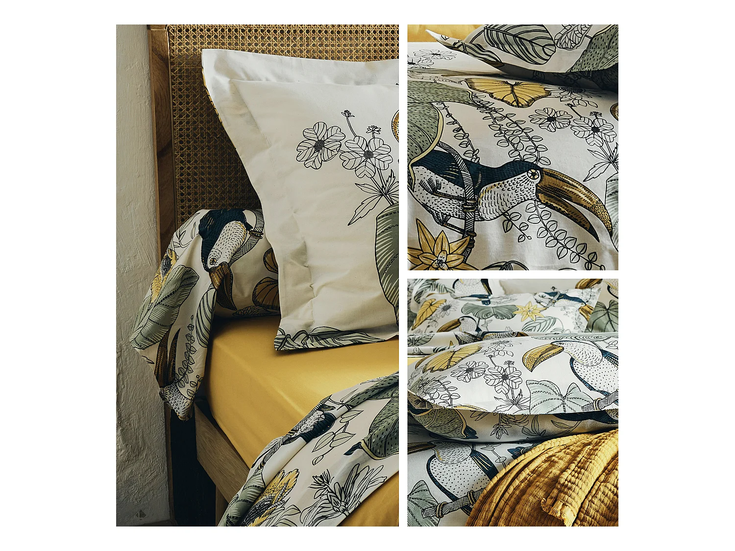 Housse de couette 240x220 cm coton TOCO vert