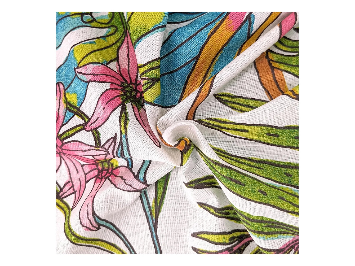 Housse de couette 200x200 cm coton SUMATRA bleu Paon