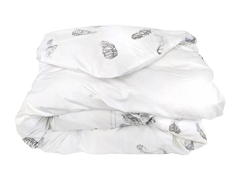 Housse de couette 280x240 cm Percale pur coton PLUMES