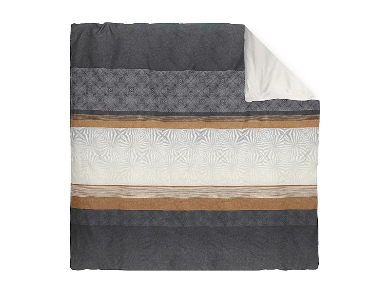 Housse de couette 200x200 cm satin de coton TIAGO noir