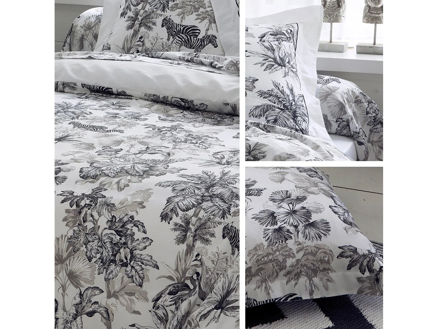 Housse de couette 140x200 cm satin de coton SAVANE blanc