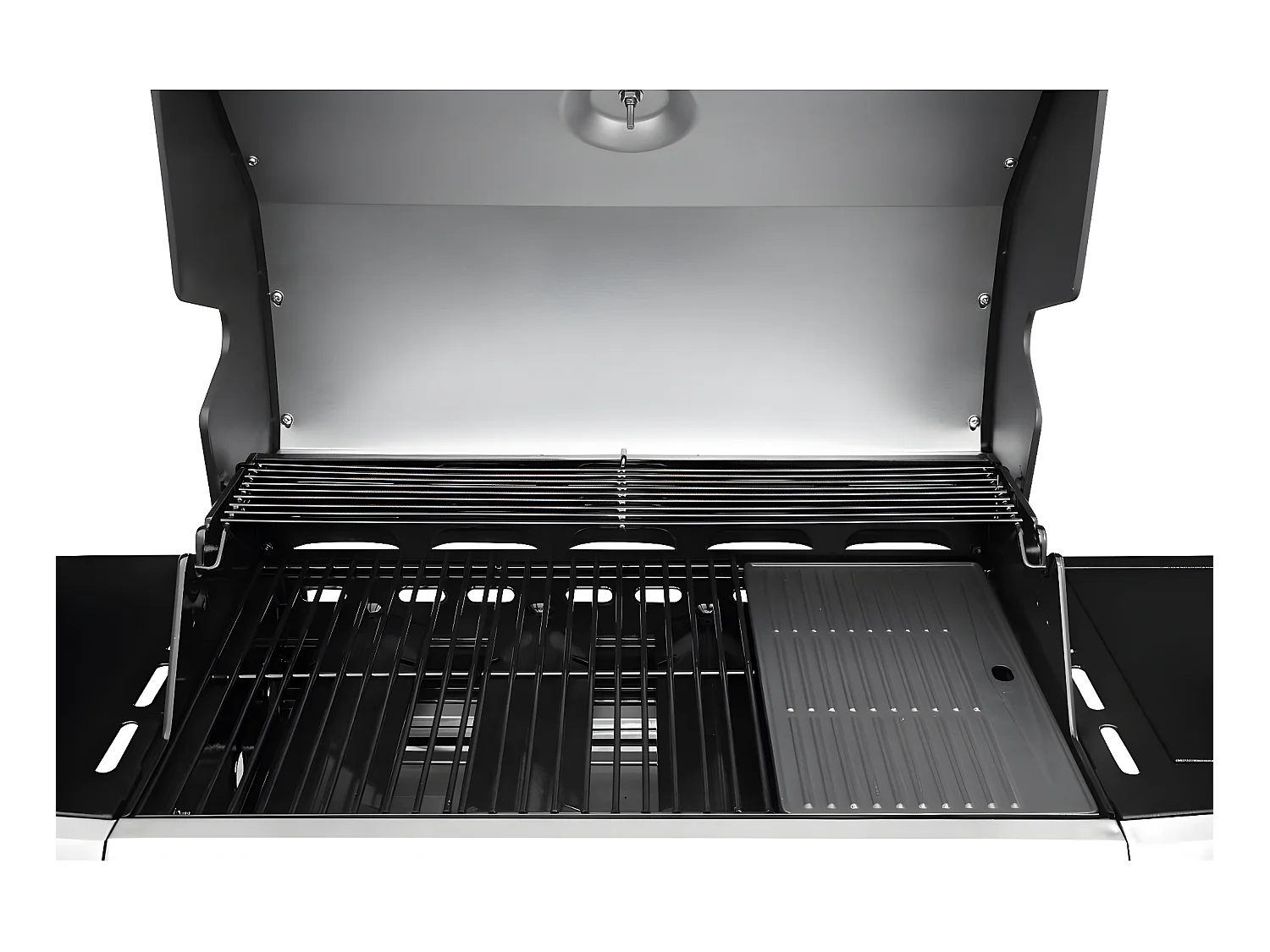 Barbecue gaz avec LED "Bingo 5" - 5 Brûleurs dont 1 latéral - 15.2kW + Housse protection - Argenté