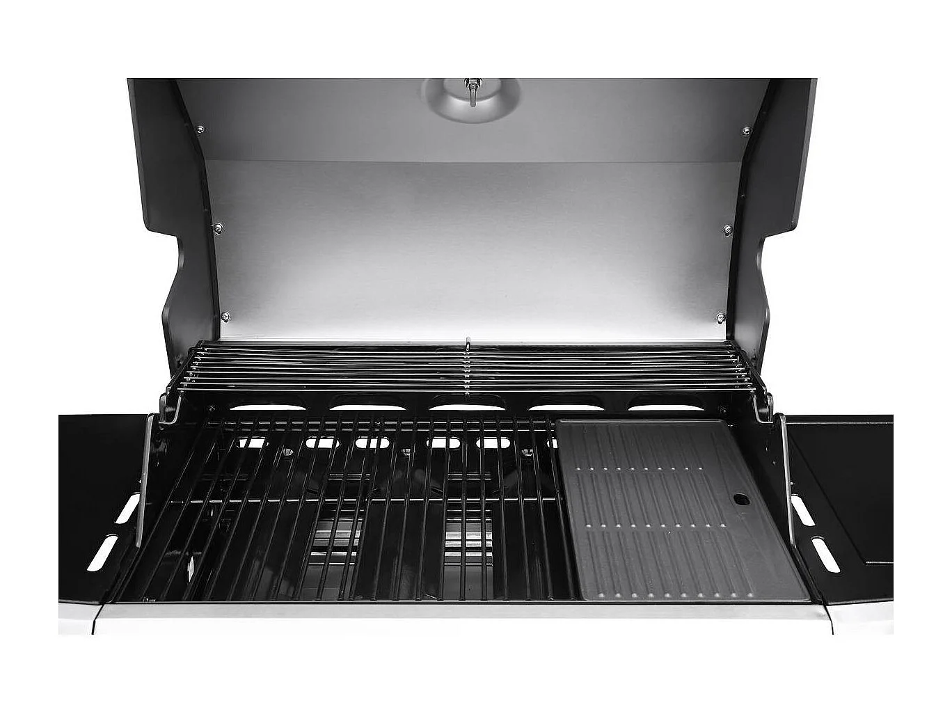 Barbecue gaz avec LED "Bingo 5" - 5 Brûleurs dont 1 latéral - 15.2kW + Housse protection - Argenté