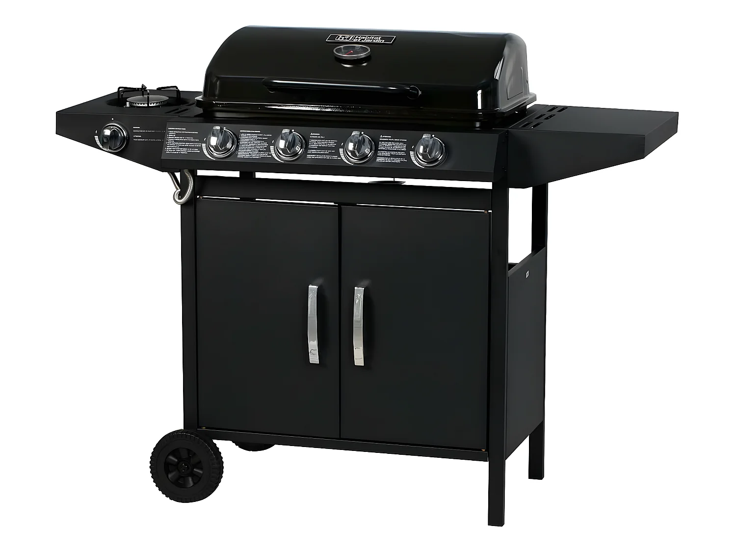 Barbecue gaz "Festa 5" - 5 brûleurs dont 1 latéral - 12.9 Kw- Noir