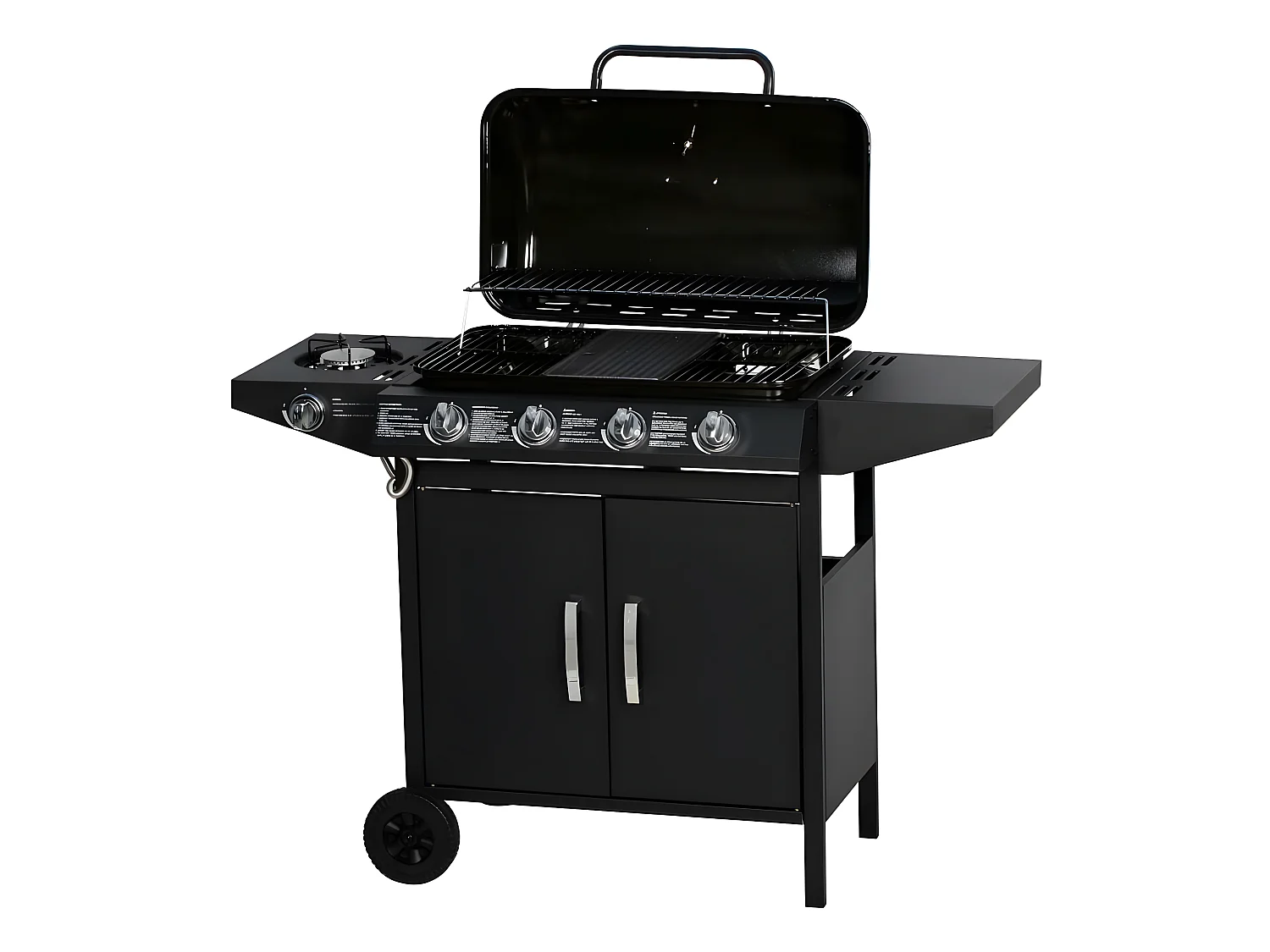 Barbecue gaz "Festa 5" - 5 brûleurs dont 1 latéral - 12.9 Kw- Noir