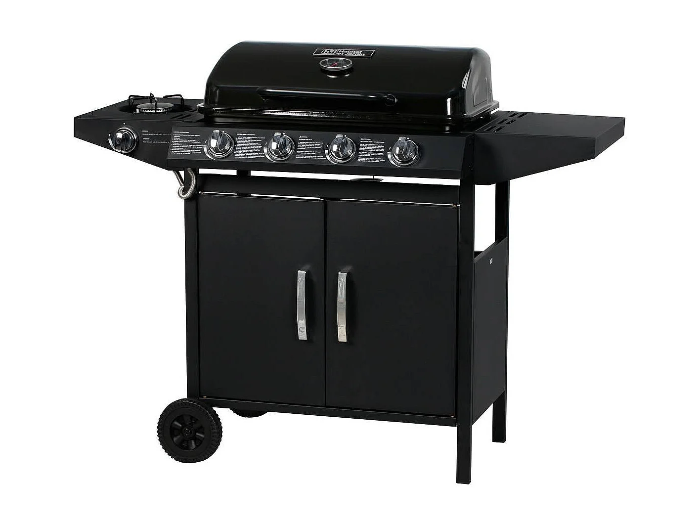 Churrasqueira à gás "Party 5" - 5 queimadores sendo 1 lateral - 12.9 Kw - Preta