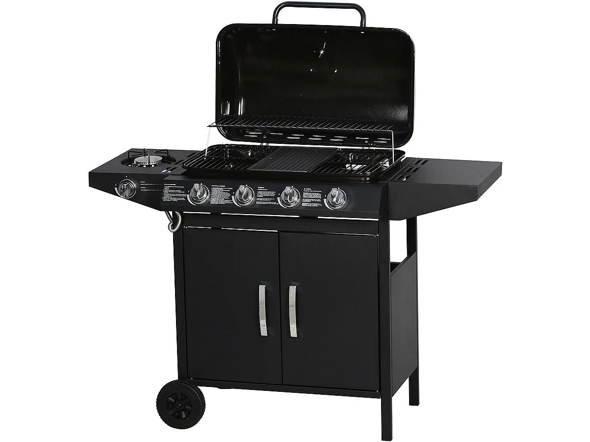 Barbecue gaz "Festa 5" - 5 brûleurs dont 1 latéral - 12.9 Kw- Noir
