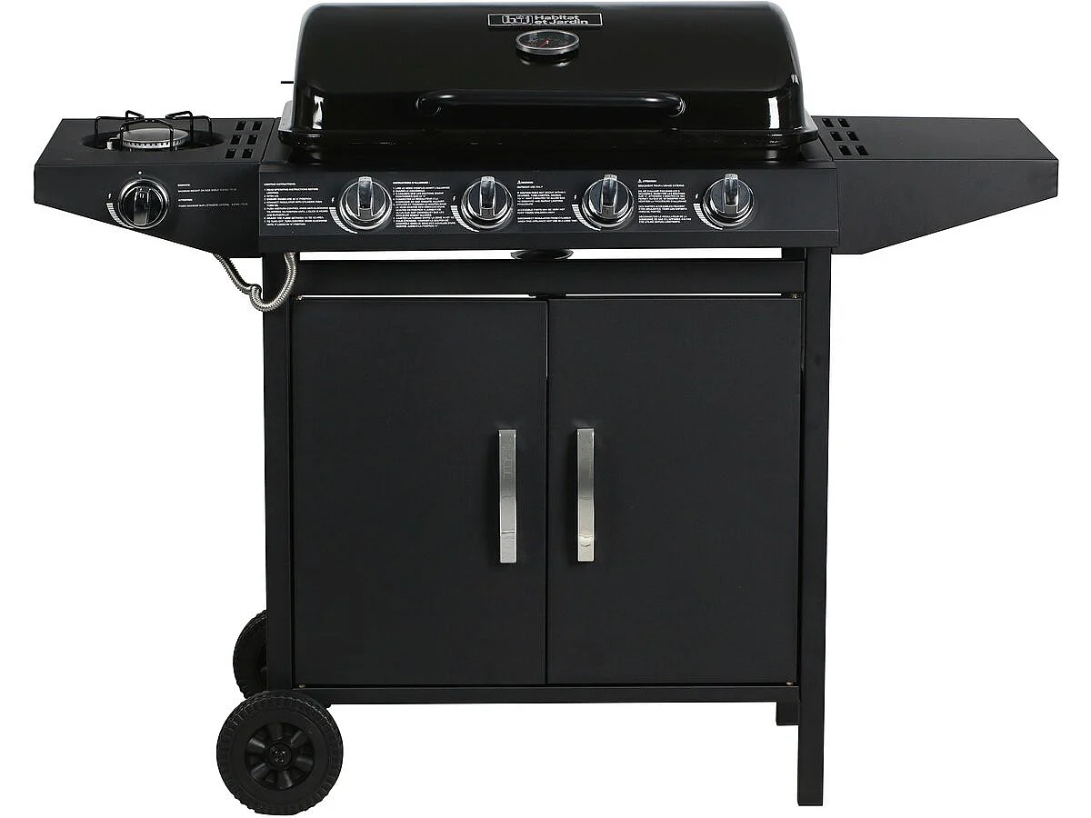 Barbecue gaz "Festa 5" - 5 brûleurs dont 1 latéral - 12.9 Kw- Noir