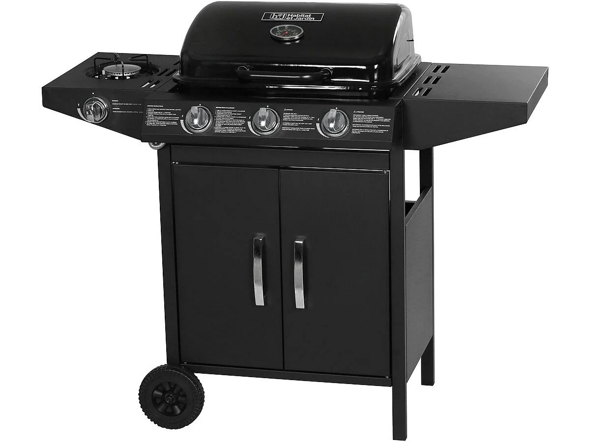 Gasgrill "Festa 5" - 5 Brenner davon 1 Seitenbrenner - 12,9 kW- Schwarz