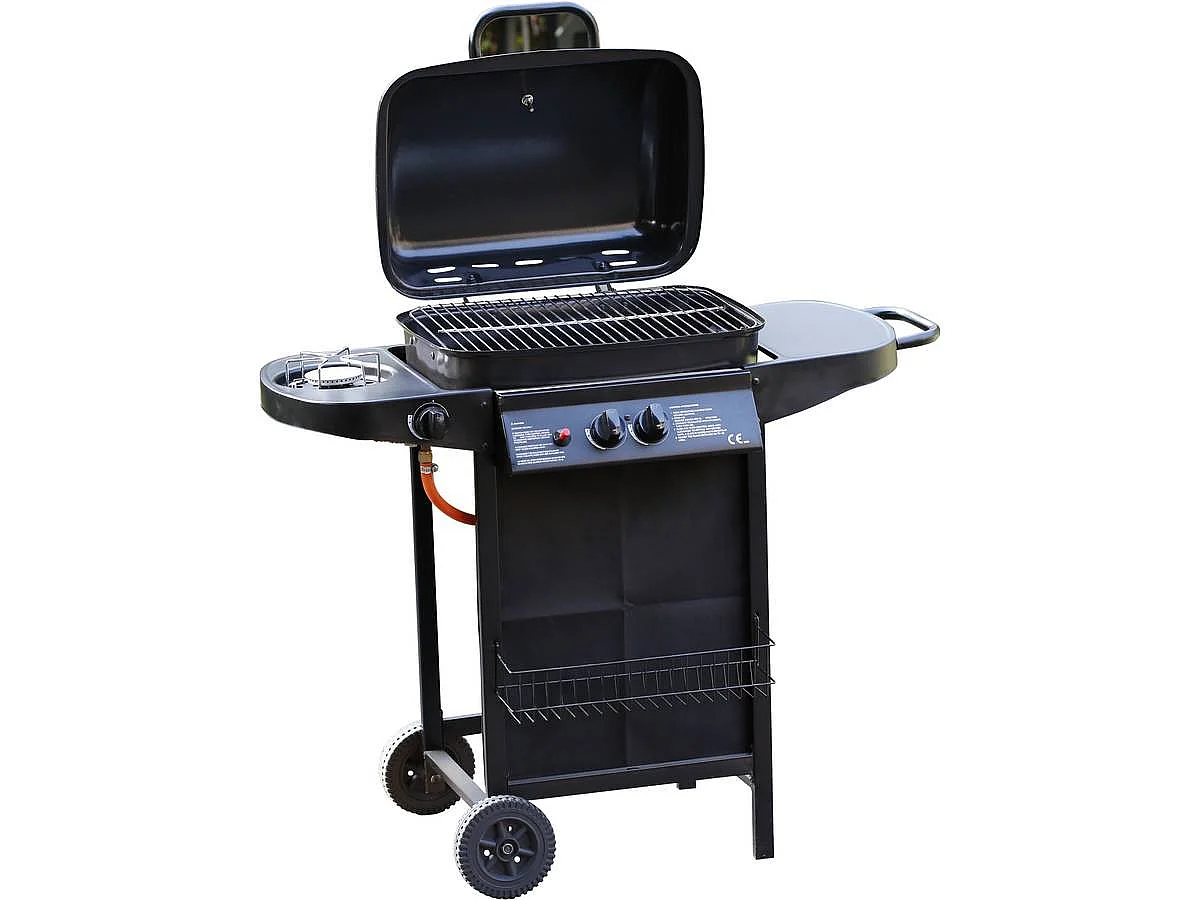 Gasgrill "Festa 5" - 5 Brenner davon 1 Seitenbrenner - 12,9 kW- Schwarz
