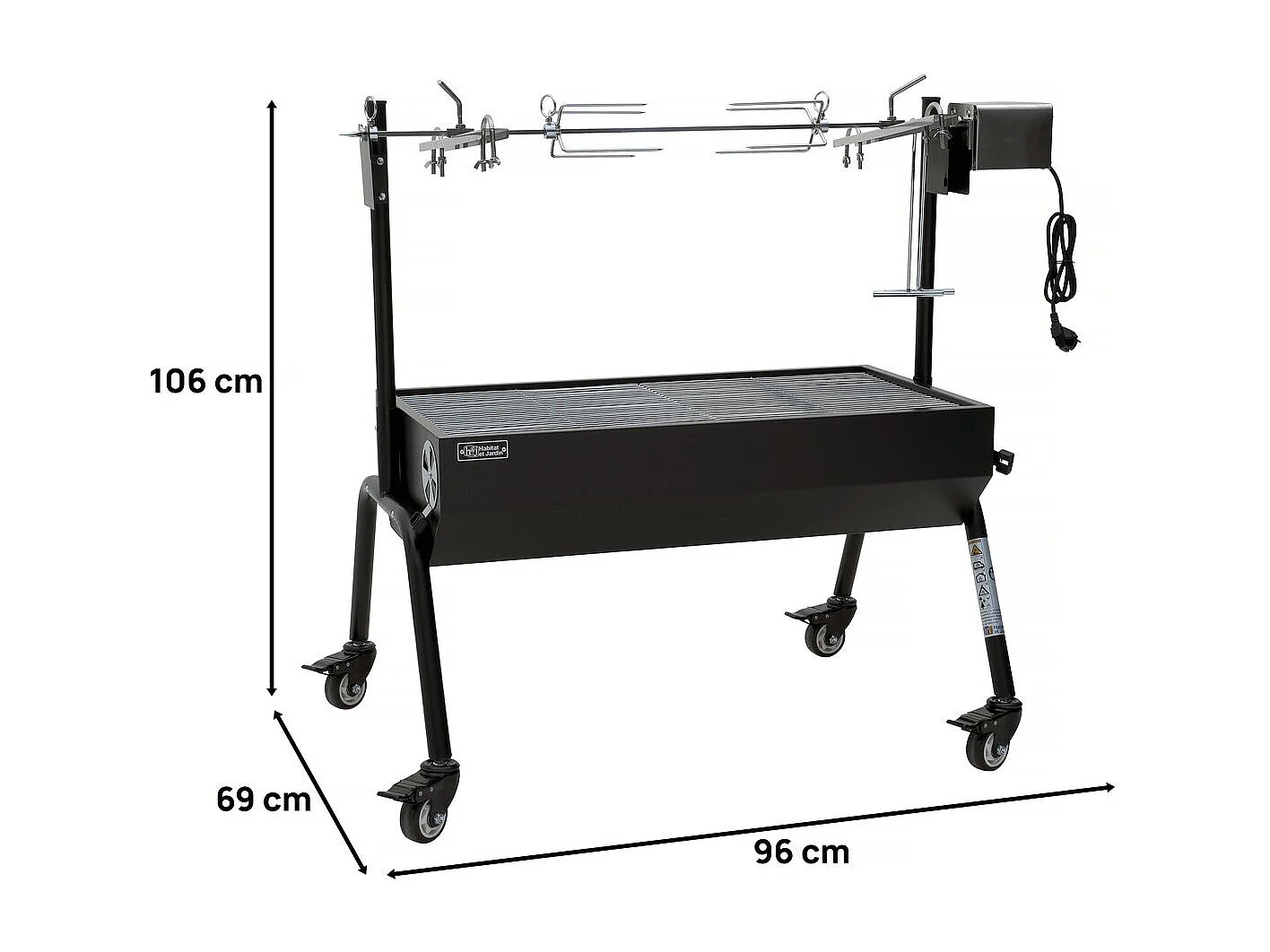 Rôtissoire charbon avec broche électrique "Senator" - Noir