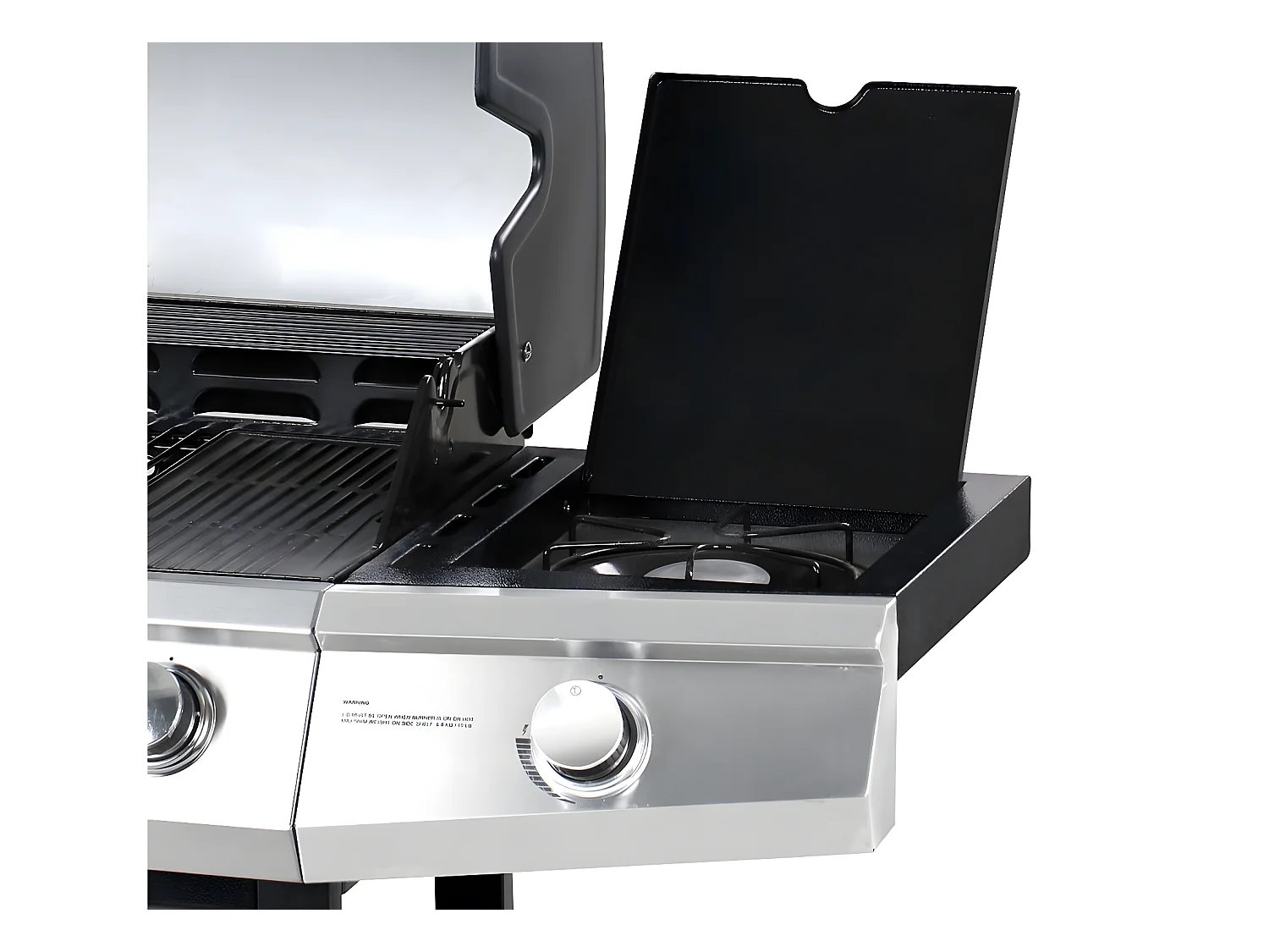 Barbecue gaz avec couvercle en verre "Bingo 5" - 4 brûleurs + 1 latéral + Housse protection - 15.2 kW - Noir