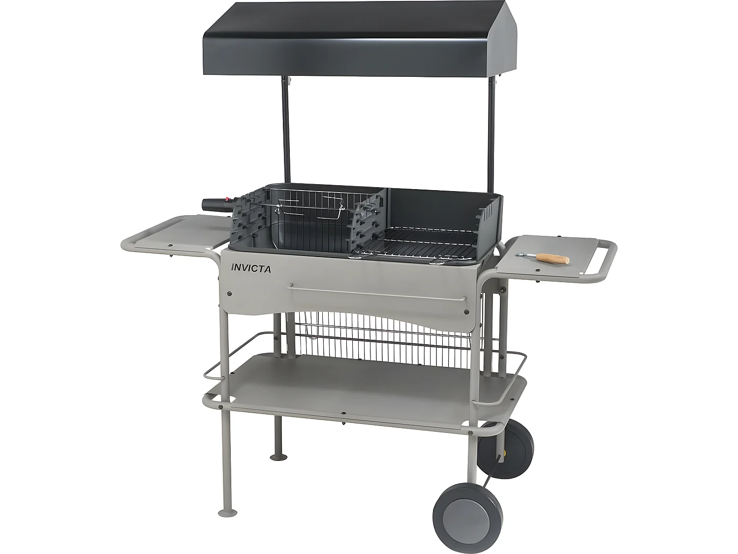 Barbecue à bois en fonte "Grilladin Luxe" - 157 x 72 x H.170 cm - Acier