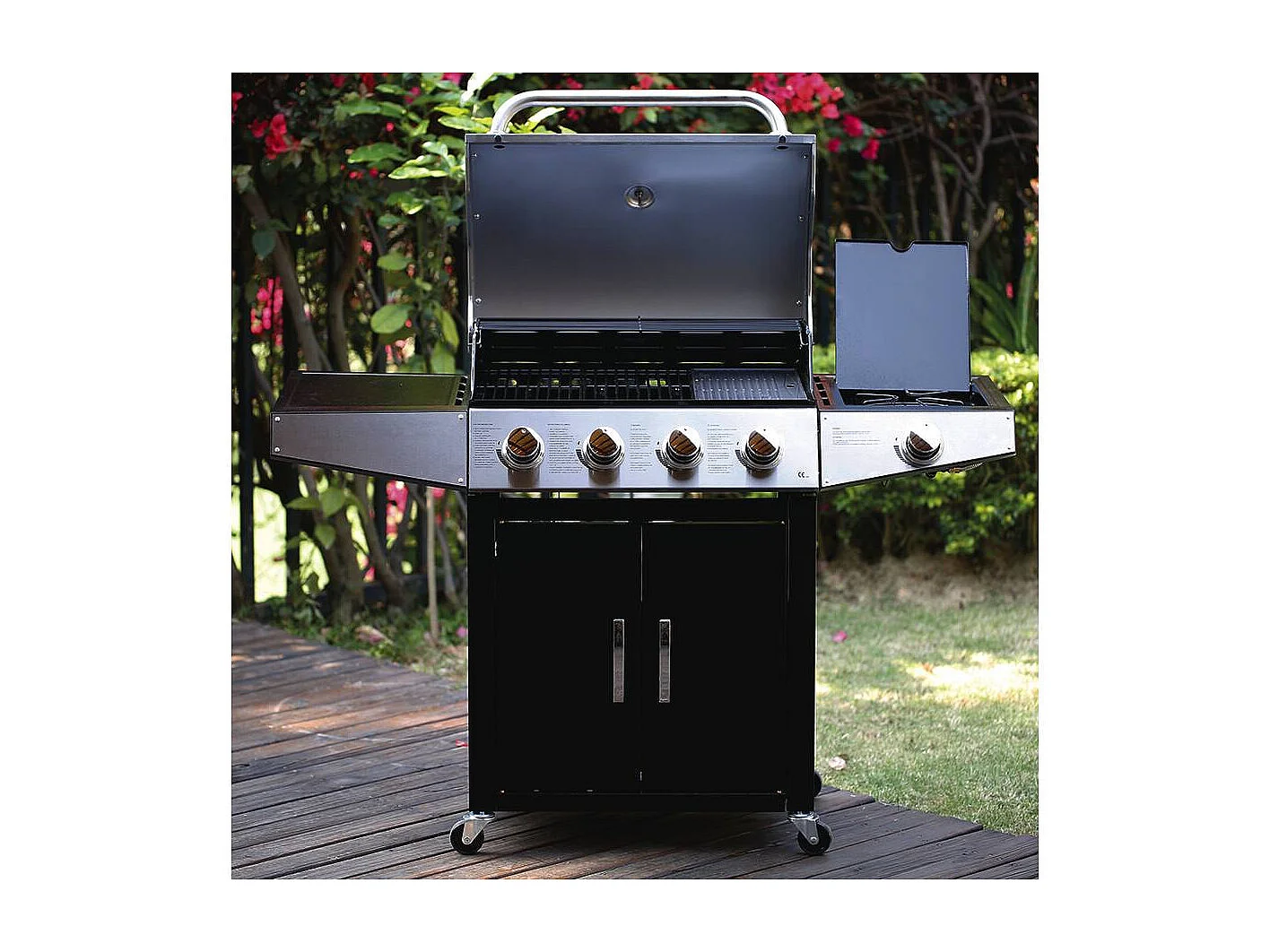 Gas BBQ gasbarbecue barbecue "Party 5" - 5 branders waarvan 1 zijbrander - 15,2 kW