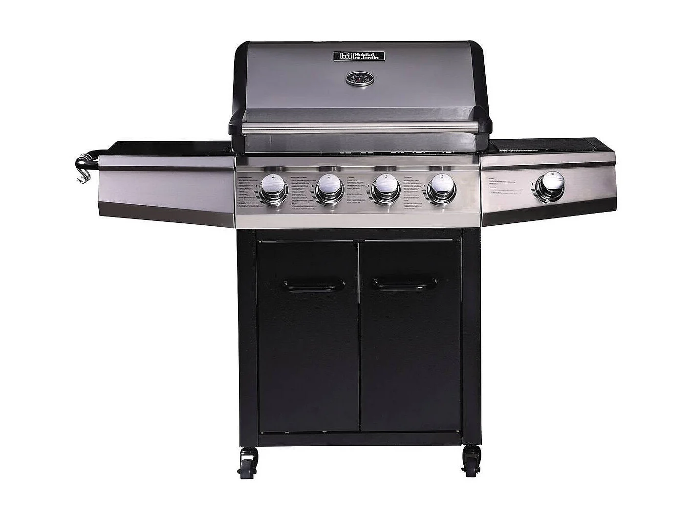 Barbecue gaz "Bingo 5" - 5 Brûleurs dont 1 latéral - 15.2kW + Housse protection - Noir