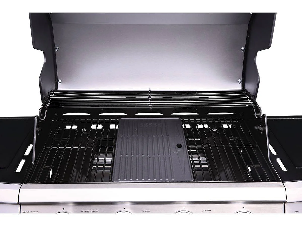 Barbecue gaz "Bingo 5" - 5 Brûleurs dont 1 latéral - 15.2kW + Housse protection - Noir