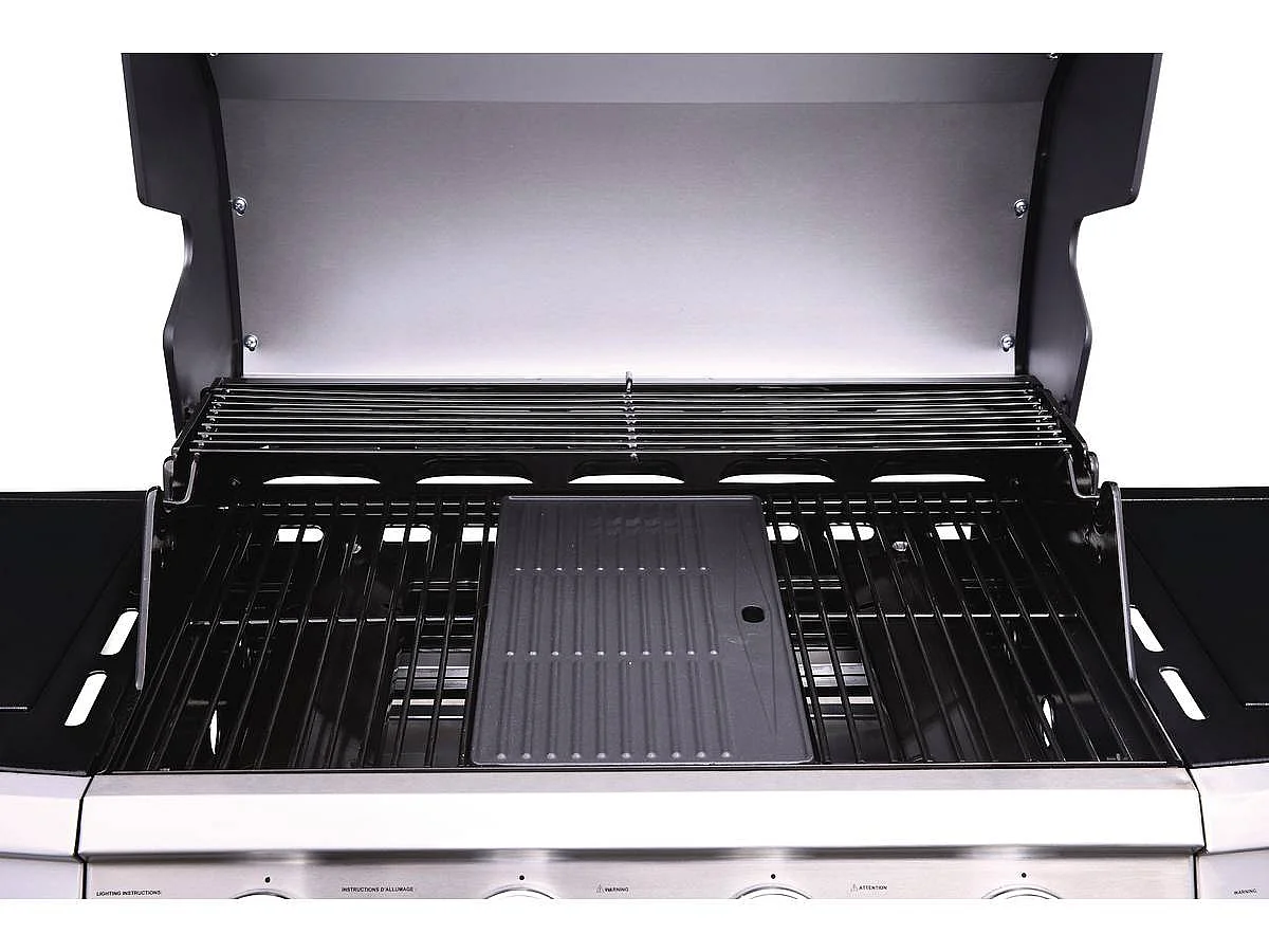 Barbecue gaz "Bingo 5" - 5 Brûleurs dont 1 latéral - 15.2kW + Housse protection - Noir