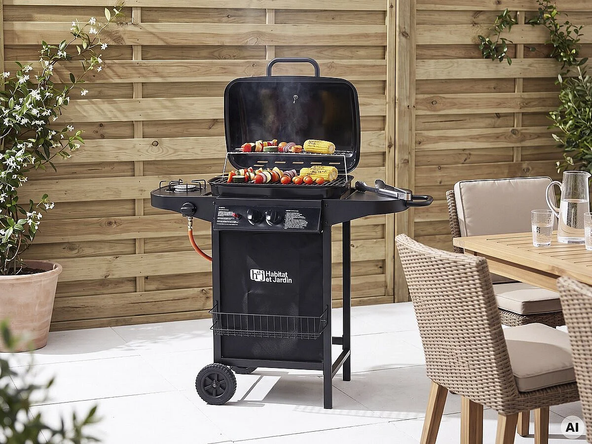 Babarcoa a gas "Party 3" - 3 quemadores (1 lateral) -  5,8kW - Negro