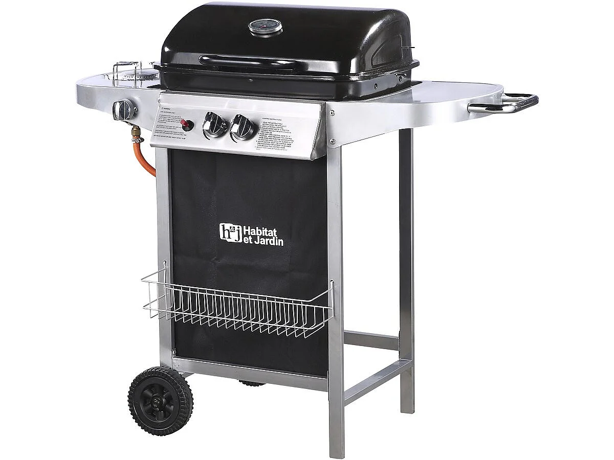 Gasgrill "Party 3" - 3 Brenner davon 1 Seitenbrenner - 9,38 kW - Schwarz