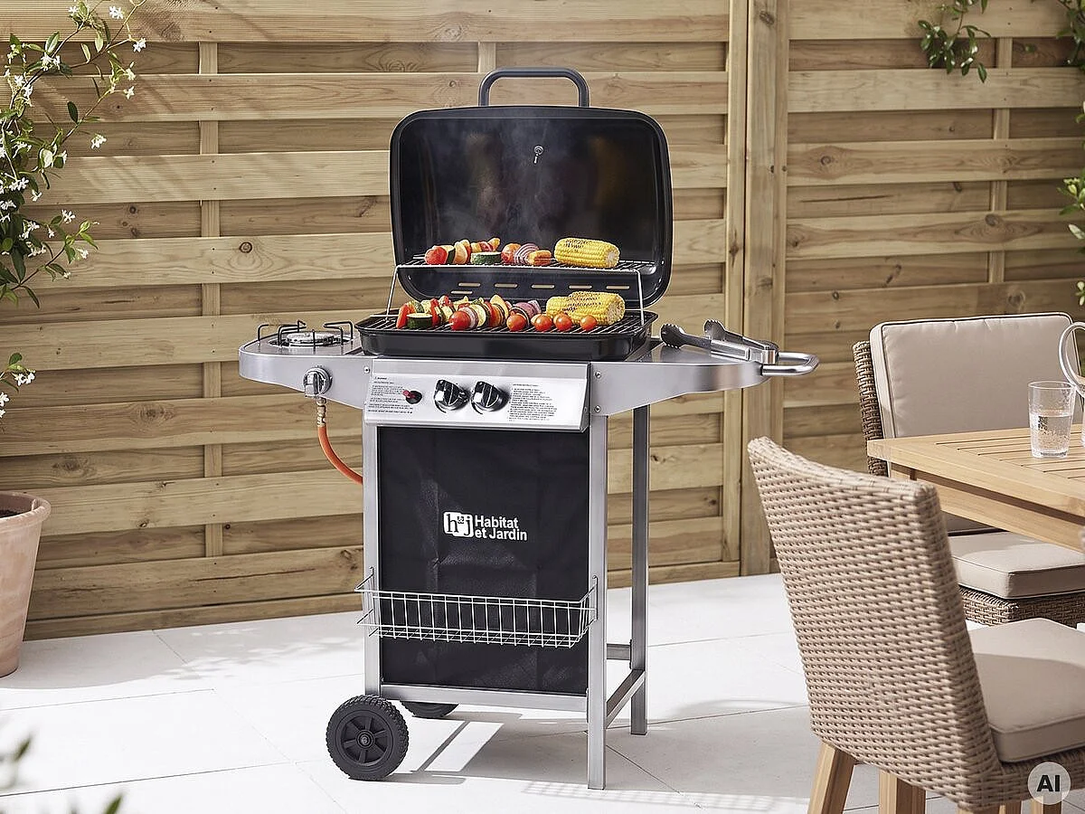 Gasgrill "Party 3" - 3 Brenner davon 1 Seitenbrenner - 9,38 kW - Schwarz