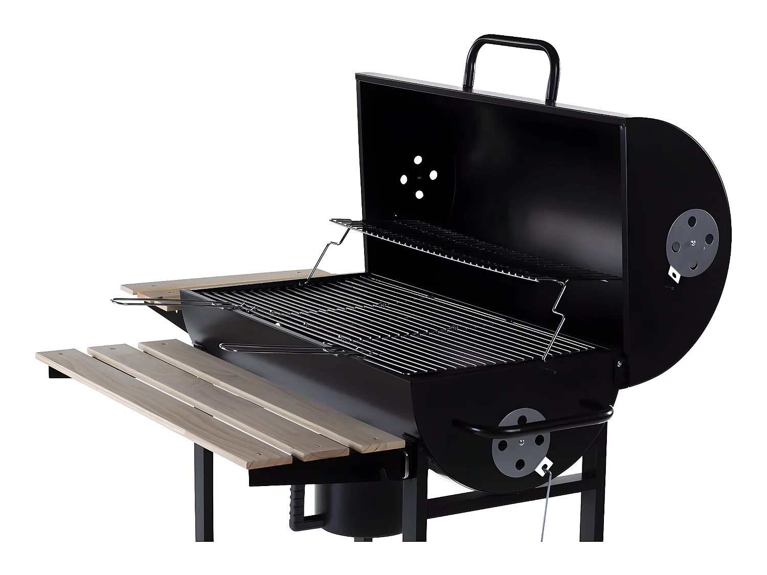 Barbecue XXL charbon de bois "King" - 95 x 63 x 105 cm - Noir