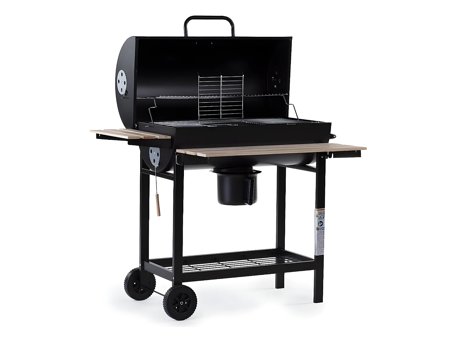 Barbecue XXL charbon de bois "King" - 95 x 63 x 105 cm - Noir