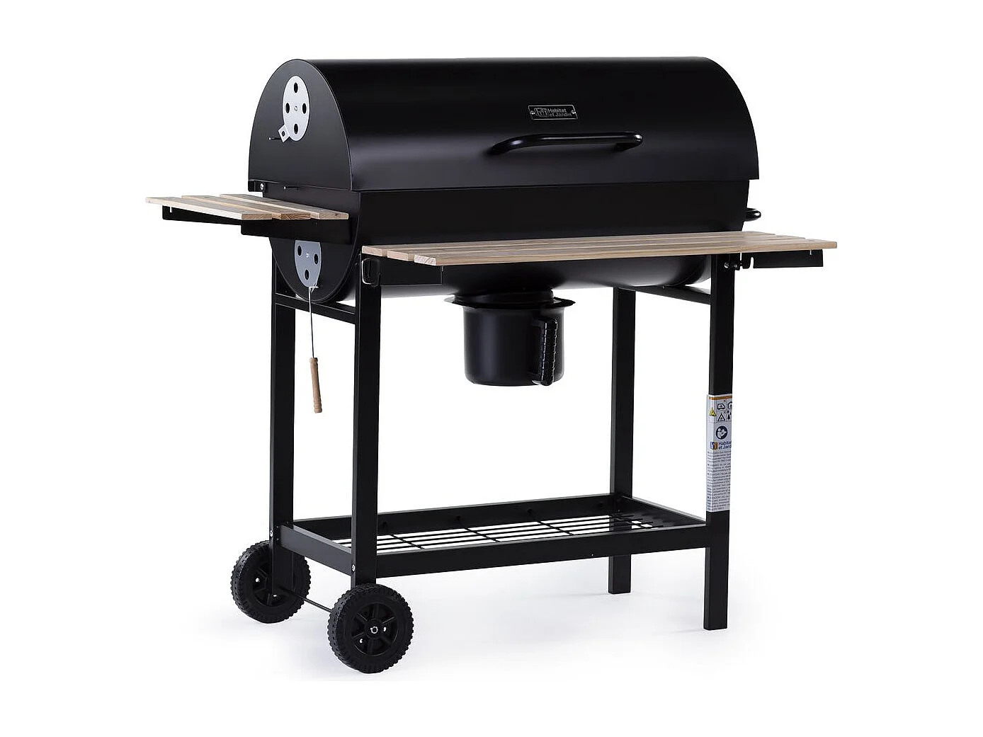 Barbacoa a carbón "King" - 95 x 63 x 105 cm - Negro