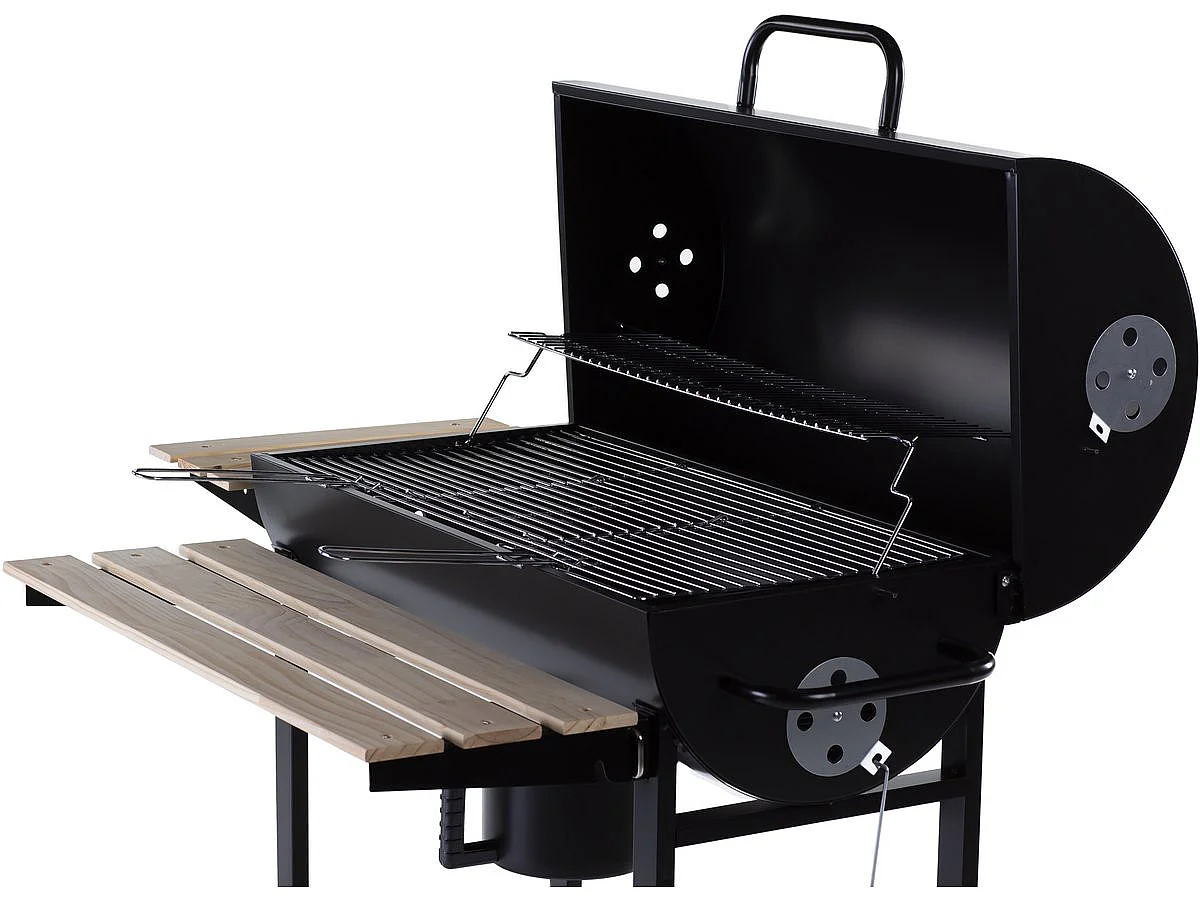 Barbecue XXL charbon de bois "King" - 95 x 63 x 105 cm - Noir