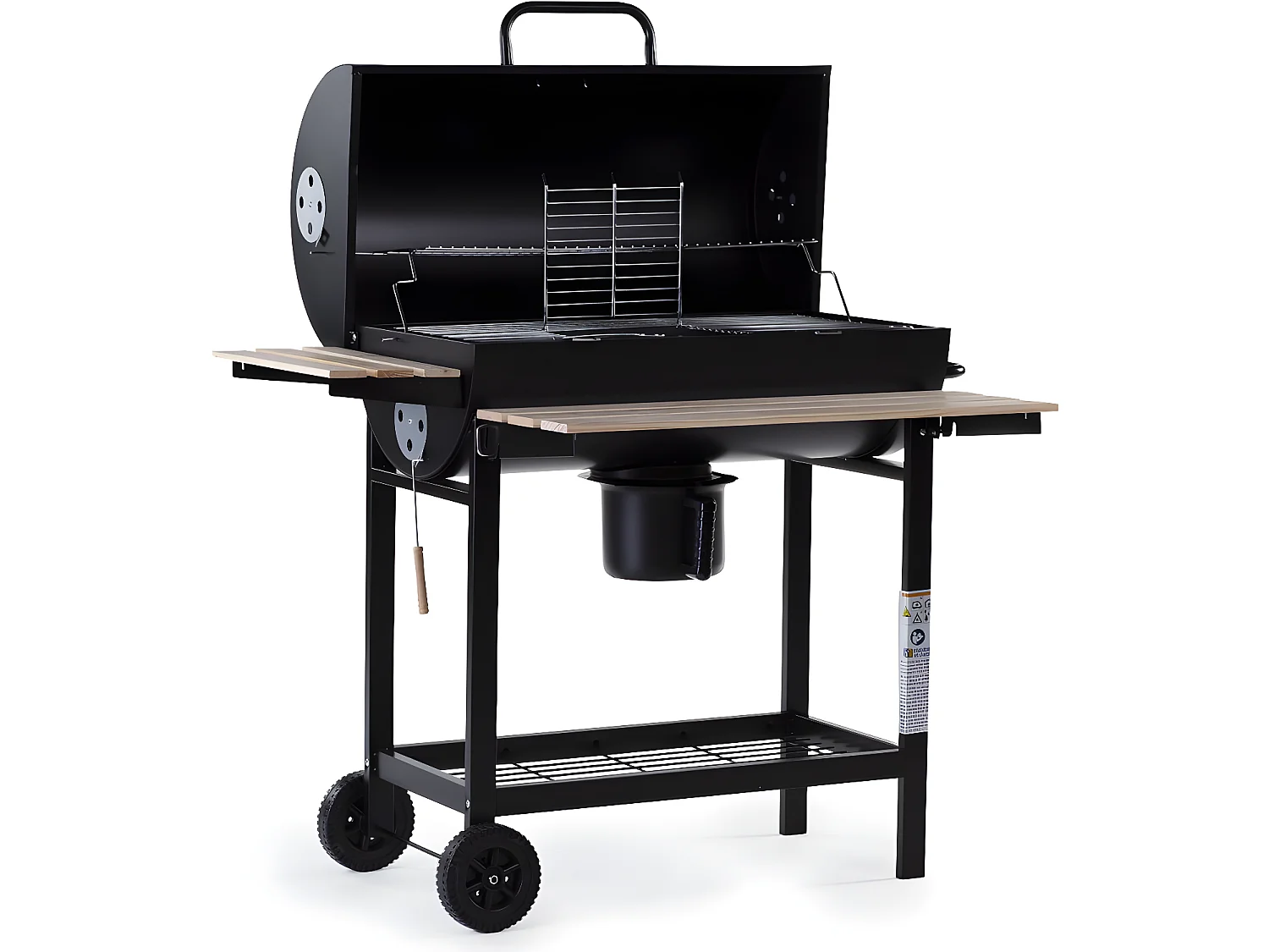 Barbecue XXL charbon de bois "King" - 95 x 63 x 105 cm - Noir