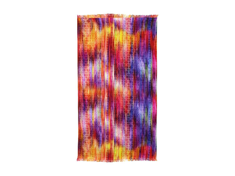 Drap de plage Fouta 100x180 cm coton 270 g/m² BIBIONE Cascade multicolore