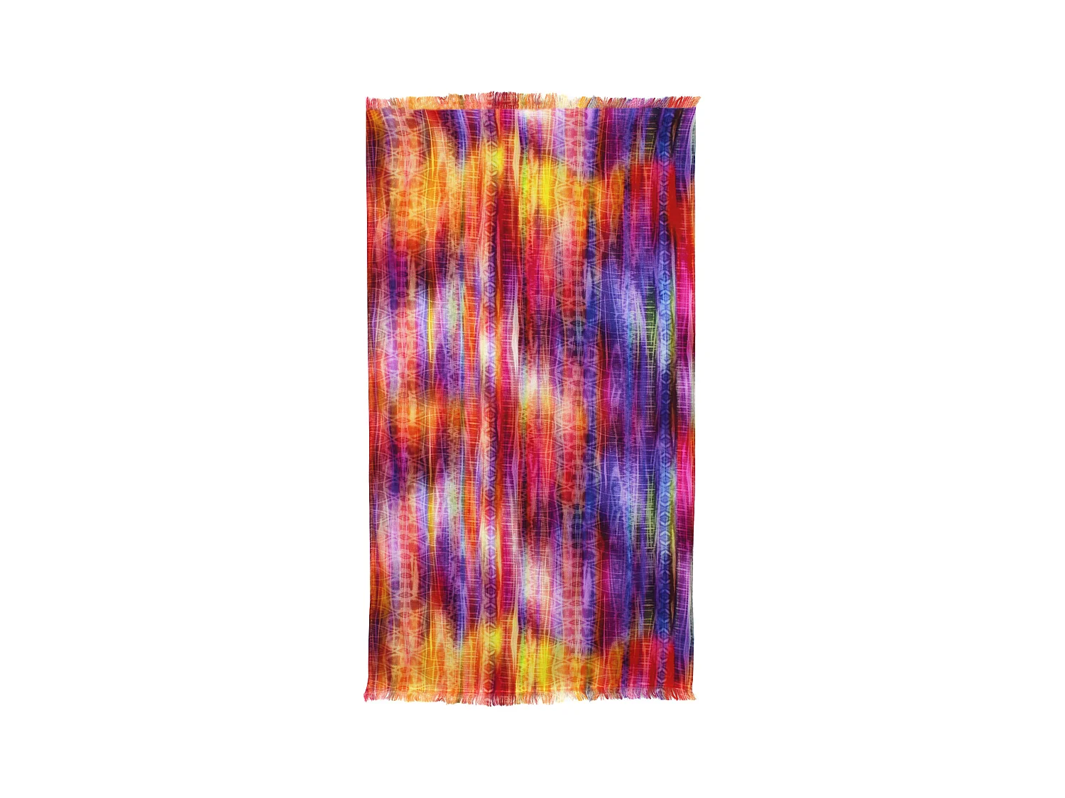 Drap de plage Fouta 100x180 cm coton 270 g/m² BIBIONE Cascade multicolore