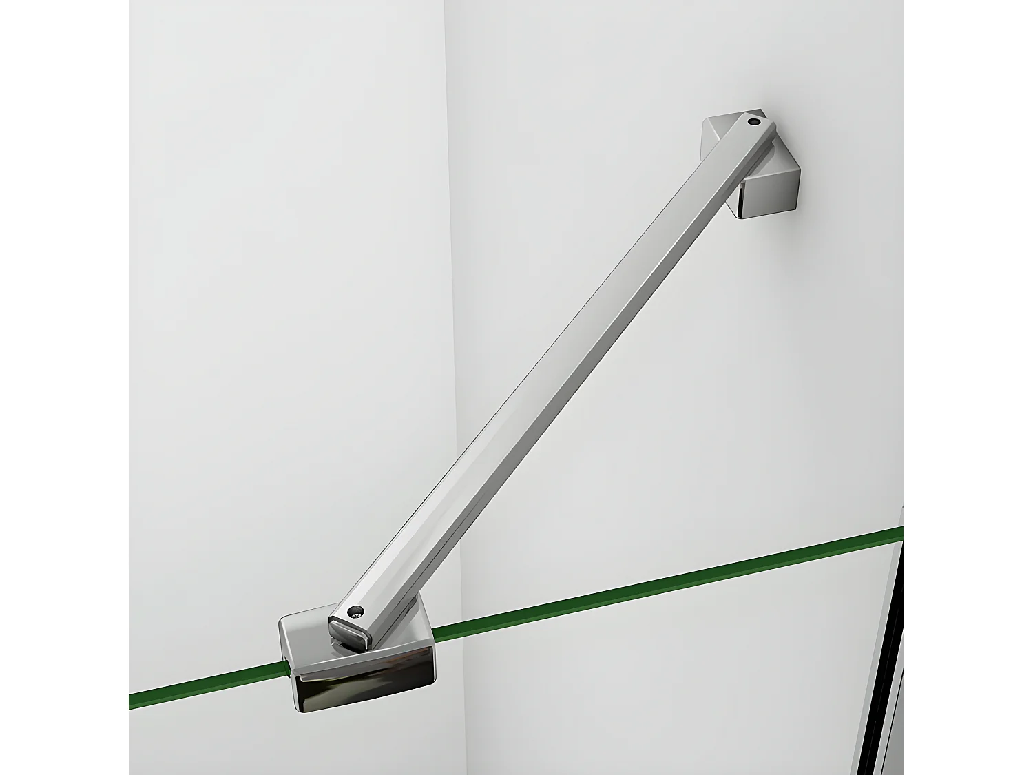 Cabine de douche pivotante 80x70x195cm, porte de douche 80cm + paroi latérale avec barre de fixation d'angle, en verre 6mm trempé