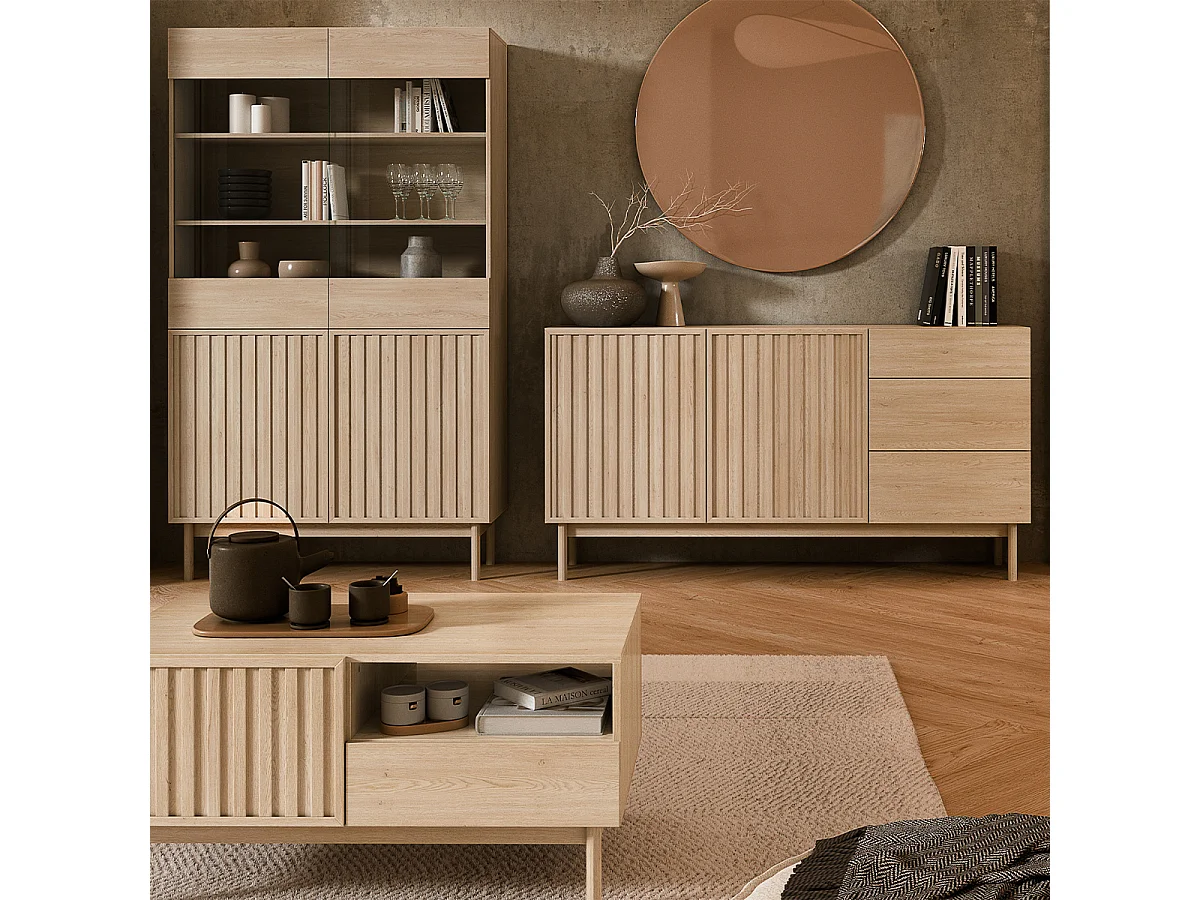 Buffet 2 portes 3 tiroirs Idor Bois